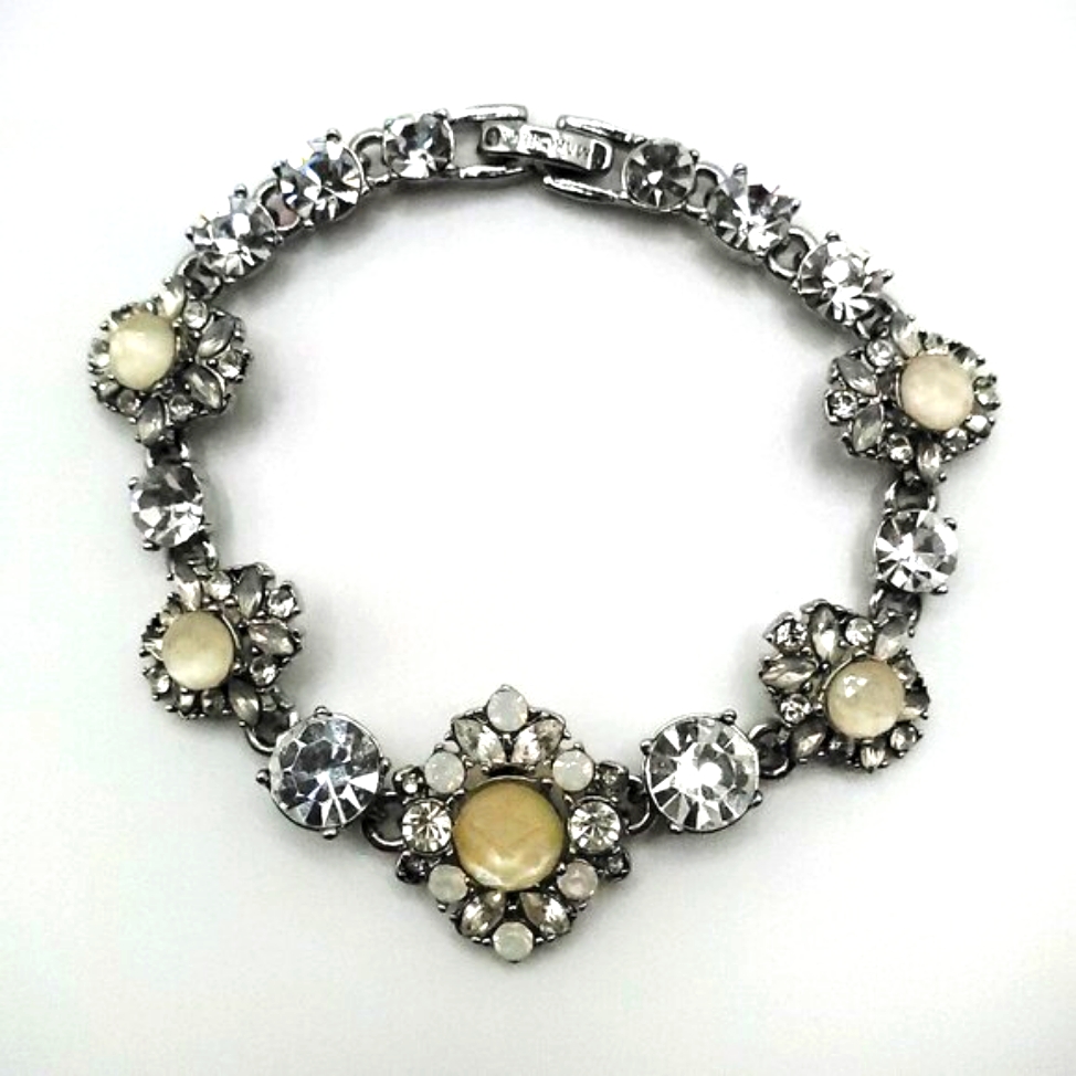 Marchesa Filigree Crystal Encrusted Bracelet, Nwot